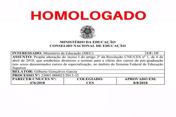 Parecer homologado hoje - 21/11/2018